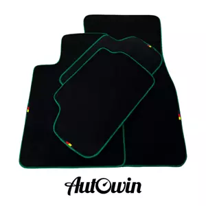 AutoWin Floor Mats for BMW 3 Series F34 5-door Gran Turismo 2013-2020 Green Trim - Picture 1 of 13
