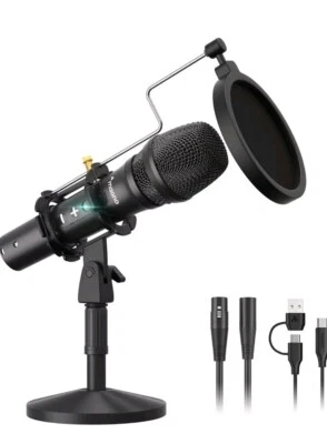 MAONO USB/XLR Podcast Dynamic Microphone, Studio Mic Kit with Volume Control. - Image 1 of 4