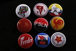 Communist Socialist Party Button Lot South Central America Badge FSLN ALBA FMLN - Picture 1 of 1