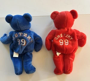 2 Wayne Gretzky Rangers 99 Beanie Babys Bären Plüsch 9 Zoll Salvino’s Bammers Sehr guter Zustand - Bild 1 von 7