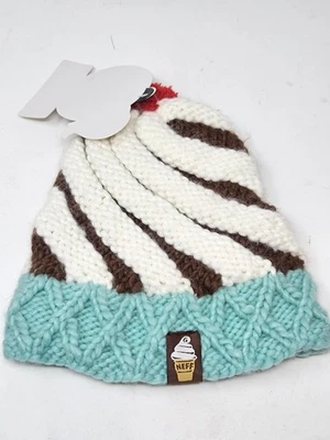 Gorro para mujer Neff cono de helado domingo cereza sobre verde azulado marrón blanco Foto 1 de 3