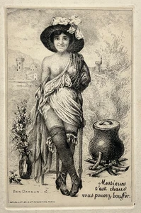 Messieurs Bouffer CURIOSA Gravure EAU FORTE Ben Damman REVELLAT Erotique XIX° - Picture 1 of 3