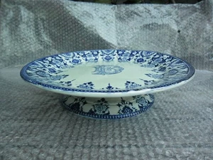 GIEN France Antique ceramic cake stand 1871-1875 Faience wedding monogram - Bild 1 von 15