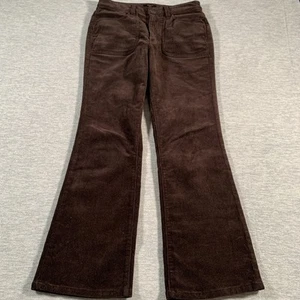 Quince Pants Womens 4 Brown Corduroy Flare High Rise Organic Stretch Pockets - Picture 1 of 13