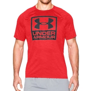 Under Armour UA Boxed Logo Printed Herren T-Shirt Rot Sport Training Top Gr. XS - Bild 1 von 5