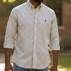 Camisa Ralph Lauren Golf Tilden a Cuadros con Botones para Hombres XL Manga Larga - Imagen 1 de 6