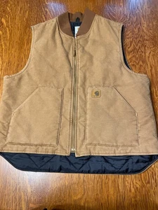 Carhartt V02 BRN Hombres XL Arctic Edredón Forrado Chaleco Pato Lona Chaqueta Marrón - Imagen 1 de 7