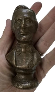 Abraham Lincoln Büste Skulptur ohne Bart massive Bronze 4,5" klein - Bild 1 von 8