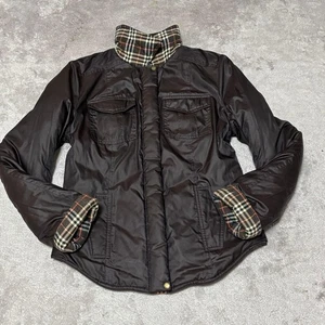 BURBERRY BLUE LABEL reversible Jacket Brown Check Pattern Women's size 40 L - Picture 1 of 17
