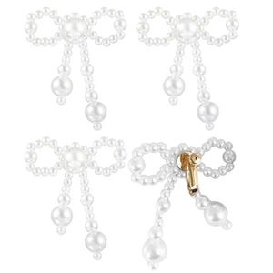 Elegant Imitation Pearls Bowknot Earrings Exquisite Dressing Gifts for Women - Picture 1 of 9