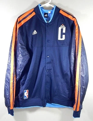 Charlotte Bobcats Adidas NBA Team Issued Reversible Warm Up Jacket Blue L - Image 1 of 4