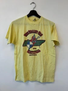 Camisa Vintage Grand Ole Nacional Pequeña Amarilla 1981 BMWMOA Motocicleta Rally - Imagen 1 de 5
