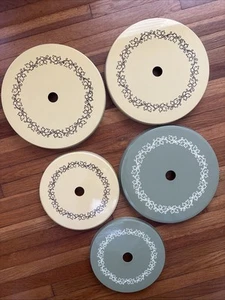 Nevco Vintage Stove Top Burner Covers Yellow Green Floral 8” & 10” - Picture 1 of 6