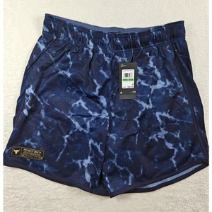 Under Armour UA Project Rock Mesh Printed Shorts Men's Size Large Midnight Navy - Picture 1 of 6