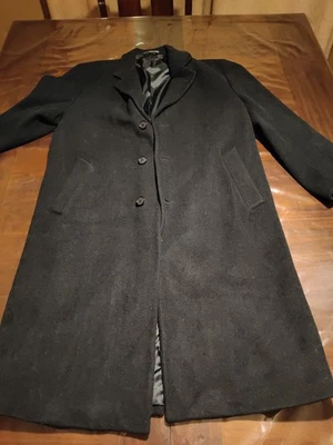 LAUREN Ralph Lauren Cashmere Wool Black Lined Long Overcoat  - Image 1 of 4