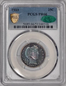 1903 Proof Barber Quarter 25c PCGS PR66 CAC - Great Color! - Picture 1 of 6