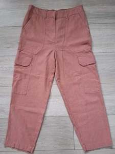Pantalón Next de lino talla 8 UK Petite rosa nuevo sin etiquetas  - Imagen 1 de 4