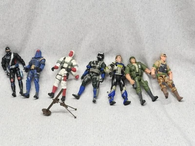 ¡Juguetes G.I.Joe y Cobra de Hasbro!  2001 a 2003!  ¡Lote de 7 más un arma! Foto 1 de 4