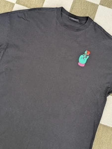 Abito T-shirt Lazy Oaf oversize piccolo nero stampa grafica - Foto 1 di 11