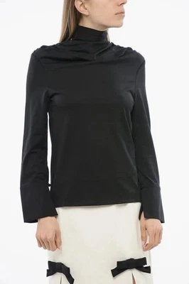 Viktor & Rolf Draped SASH Top Blouse Turtleneck Black Long sleeve  Avant Garde M - Image 1 of 4