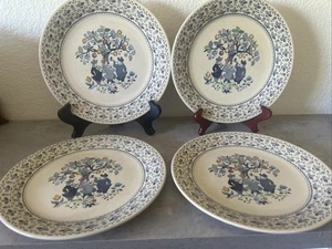4er Set Steinzeug Johnson Brothers blau Zucker Gewürz 10" Essteller England - Bild 1 von 9