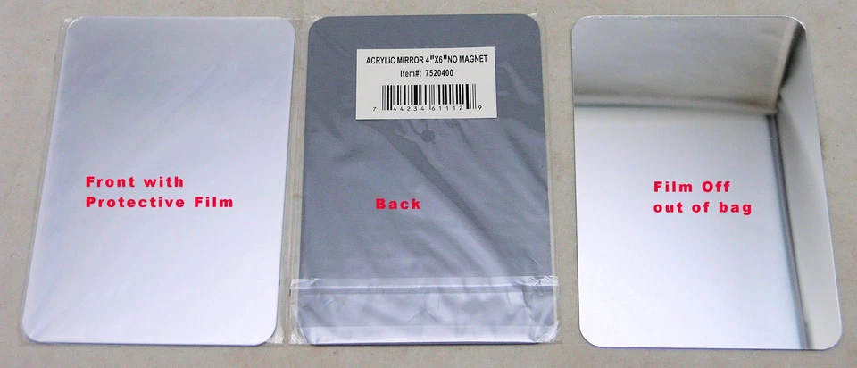 Lot of 576 School Shatter Proof Plastic Mirrors 4 x 6 Inch Tiles Round Corners - Image 1 of 4