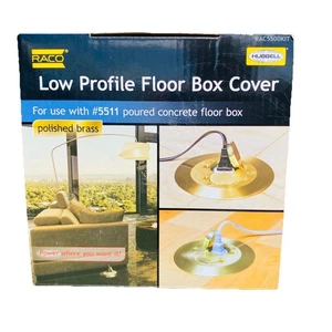 Raco Hubbell Low Profile Floor Bad Cover Polished Brass RAC5500KIT  F /#5511 Box - Picture 1 of 12