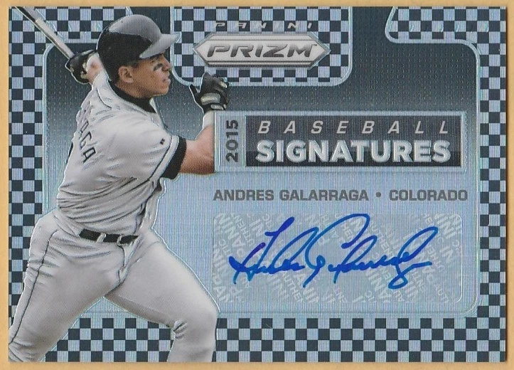 2015 PANINI PRIZM ANDRES GALARRAGA CERTIFIED AUTO AUTOGRAPH CARD #4 S/N 43/99 - Image 1 of 1