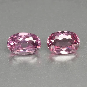 1.65Ct 2 Pcs Perfect Pair Oval Cut 6 x 4.6 MM 100% Natural Pink Malaya Garnet - Picture 1 of 5