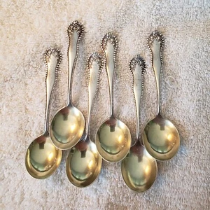 Lancaster Rose von Gorham Sterlingsilber Set 6 SCHOKOLADENLÖFFEL P Mono 4 1/8" - Bild 1 von 15