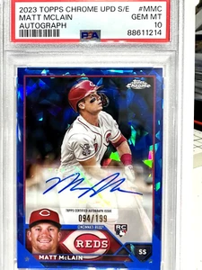 MATT MCLAIN 2023 Topps Chrome BLUE Sapphire Update Rookie Auto /199 PSA 10 - Picture 1 of 4