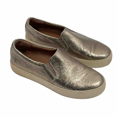 Zapatillas sin cordones Frye Lena de cuero agrietado dorado talla 7,5 Foto 1 de 4