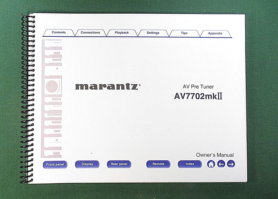Marantz AV 7702 MK II Owner's Manual: 362 Full Color Pages & Protective Covers! - Image 1 of 1