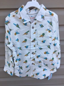 Boys' Long Sleeve Dino Print Button-Down Shirt - Cat & Jack™ from Target - Picture 1 of 4