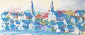 Vineyard Haven Martha's Vineyard Signed Original Acrylic Mixed Media Painting - Picture 1 of 1