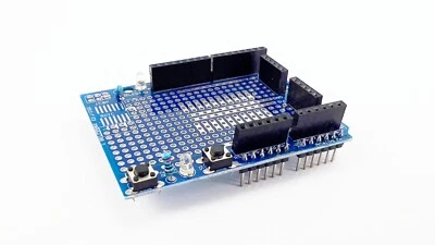 Carte prototype Shield Board pour Arduino Uno bleu avec bouton et LEDs - Photo 1/4
