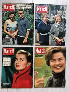 4x Revues PARIS MATCH (1957-1958 & 1962) # 413 # 432 # 484 # 714 INGRID BERGMAN - Picture 1 of 4