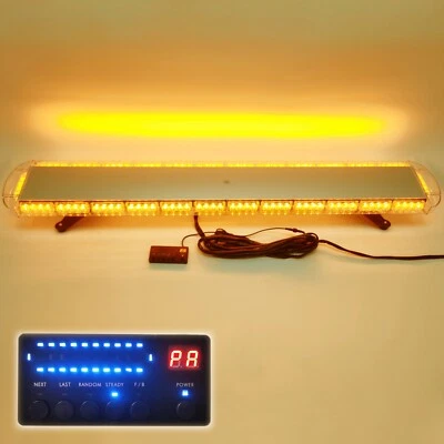 Barra de luz LED ámbar estroboscópica de emergencia recuperación intermitente impermeable 55 pulgadas 104 LED Foto 1 de 4