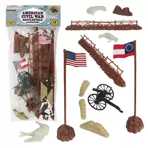 BMC-67074 "ACW Battlefield Accessories (18 pc)" 1/32 Plastic Toy Soldier Playset - Picture 1 of 4