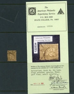 SWITHZERLAND # 50a con certificato APS / 23-5-4q / usato - Foto 1 di 3