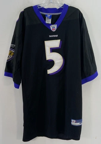 Reebok Black NFL Baltimore Ravens Joe Flacco #5 Football Jersey Mens Size 56 Cover