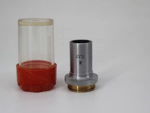 Objetivo microscopio LOMO fotomacrografía raro 4x 0,12 RMS rosca TM16 - Imagen 1 de 3