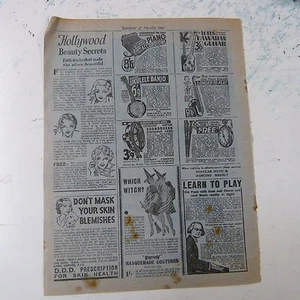 vintage advertise HOLLYWOOD BEAUTY SECRETS, Tokalon Ltd , 1930s - Photo 1/3
