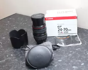 Canon EF 24-70mm F2.8 L USM Zoom Lens Front/Rear Caps & Hood Boxed ERR 1 FAULTY - Picture 1 of 23