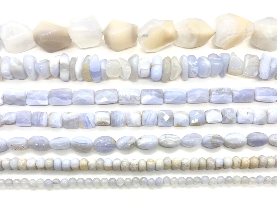 PEPITA ASTILLA REDONDA ROUNDELLE OVALADA DE CALCEDONIA AZUL NATURAL aprox. 15,5 pulgadas. Foto 1 de 1