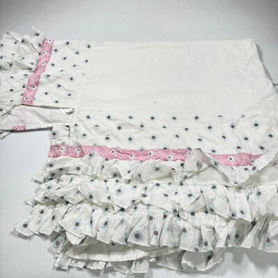 alfarería granero niños cama falda volantes cuna azul floral 100% algodón Foto 1 de 4