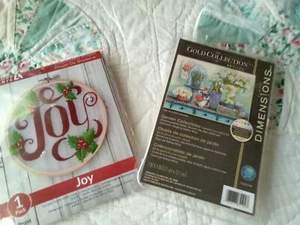 Dimensions Petite Cross Stitch/Leisure Arts Embroidery- Lot of 2 Kits - Picture 1 of 4