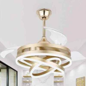 Wesley 42in. Indoor French Gold DIY Shape Retractable Ceiling Fan With Lights - Picture 1 of 12