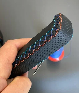 BMW E36 E46 E39 E34 Z3 Handbremsgriff BEZUGSSERVICE Echtleder Alcantara Zickzack - Bild 1 von 11