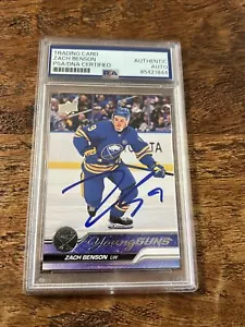 Zach Benson IP Signed UD Young Guns Card PSA DNA Coa Slab Sabres Autographed - Picture 1 of 2